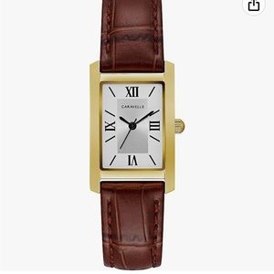 CARAVELLE DESIGNED BY BULOVA
Women's Brown Leather Strap Watch 21x33mm NWOT